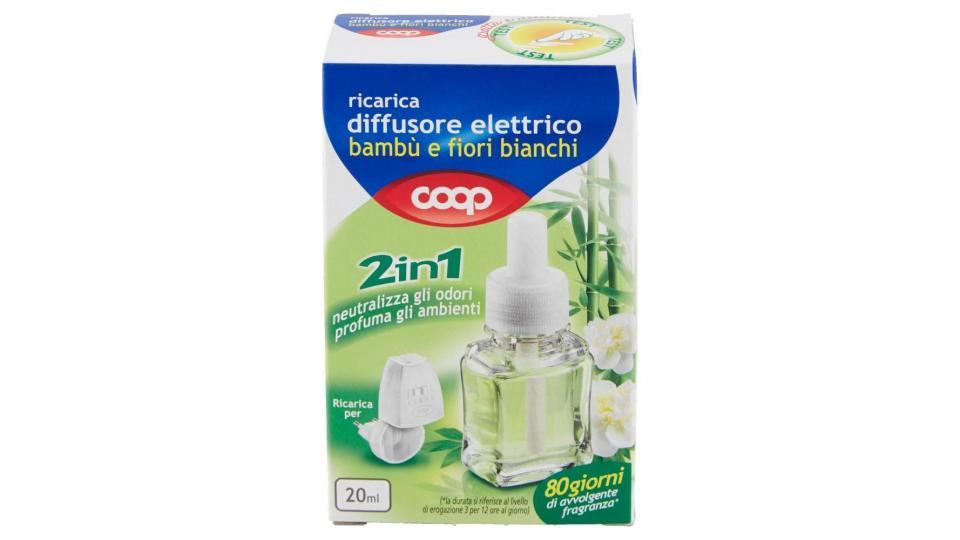 Ricarica Diffusore Elettrico Bambù E Fiori Bianchi 2in1