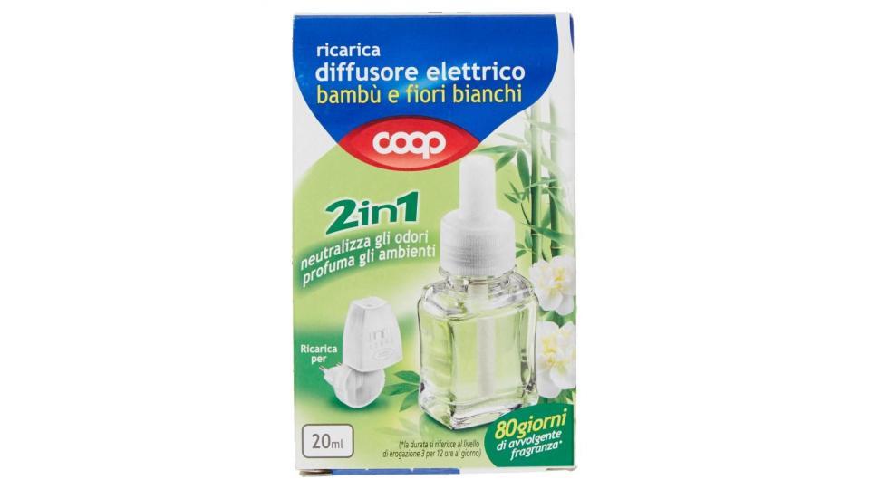 Ricarica Diffusore Elettrico Bambù E Fiori Bianchi 2in1