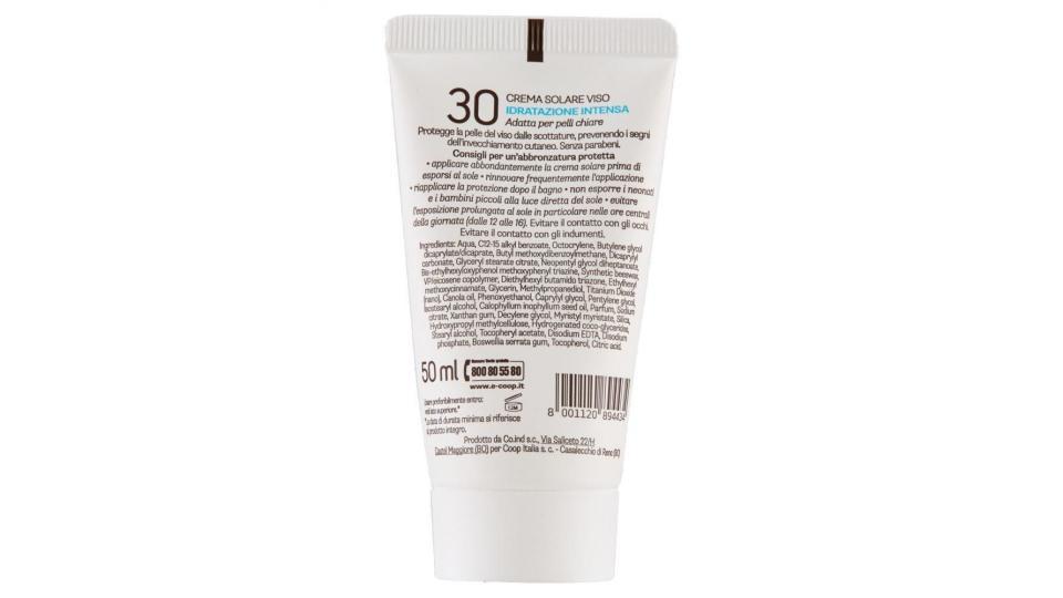 Crema Solare Viso Idratazione Intensa 30 Protezione Alta