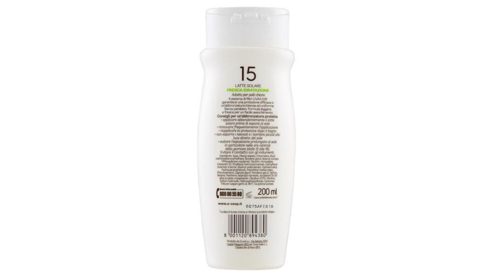 Latte Solare Fresca Idratazione 15 Protezione Media