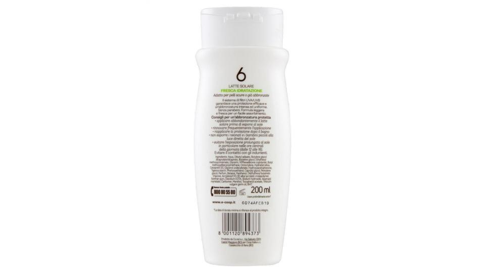 Latte Solare Fresca Idratazione 6 Protezione Bassa