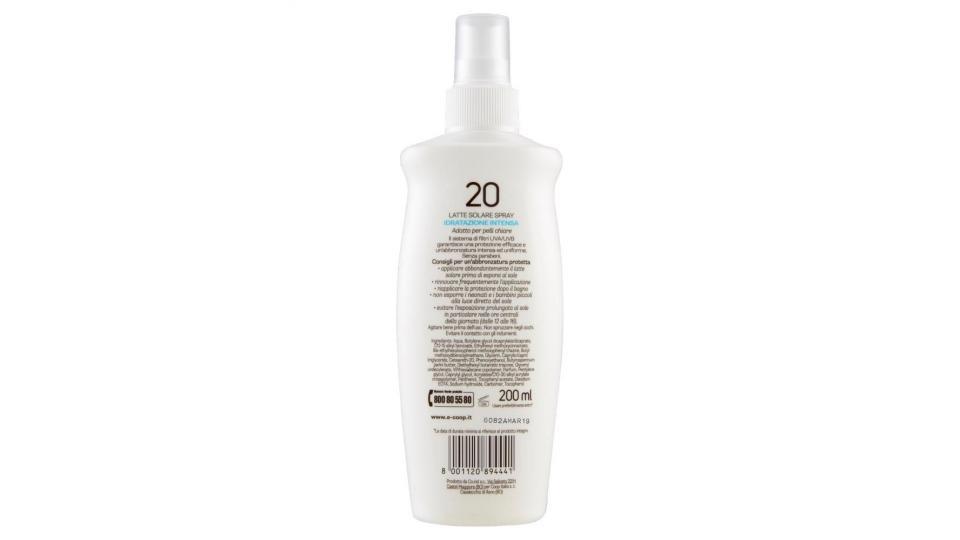 Latte Solare Spray Idratazione Intensa 20 Protezione Media