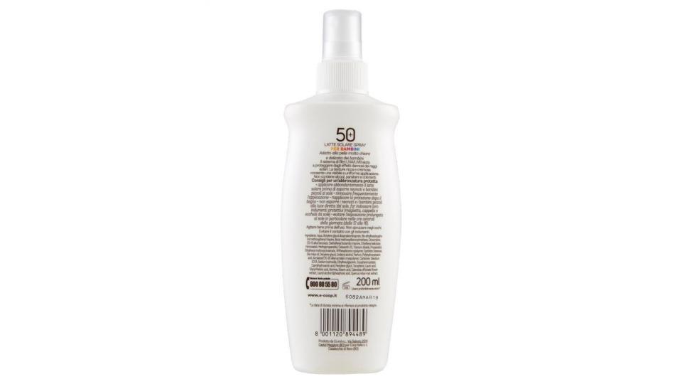Latte Solare Spray Per Bambini Idratazione Intensa 50+ Protezione Molto Alta