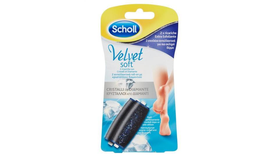 Scholl Velvet Soft 2 X Ricariche Extra Esfoliante Cristalli Di Diamante