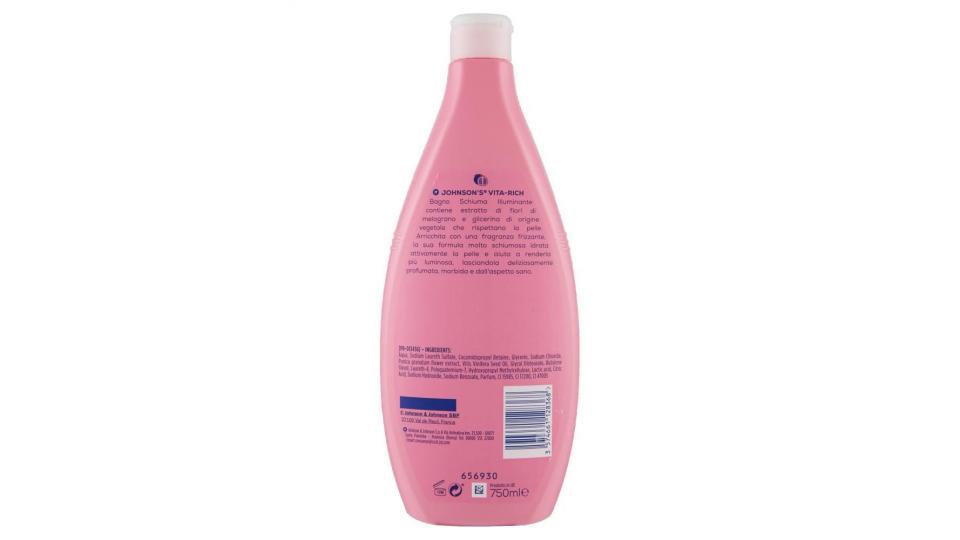 Johnson's Vita-rich Bagno Schiuma Illuminante Con Estratto Di Fiori Di Melograno