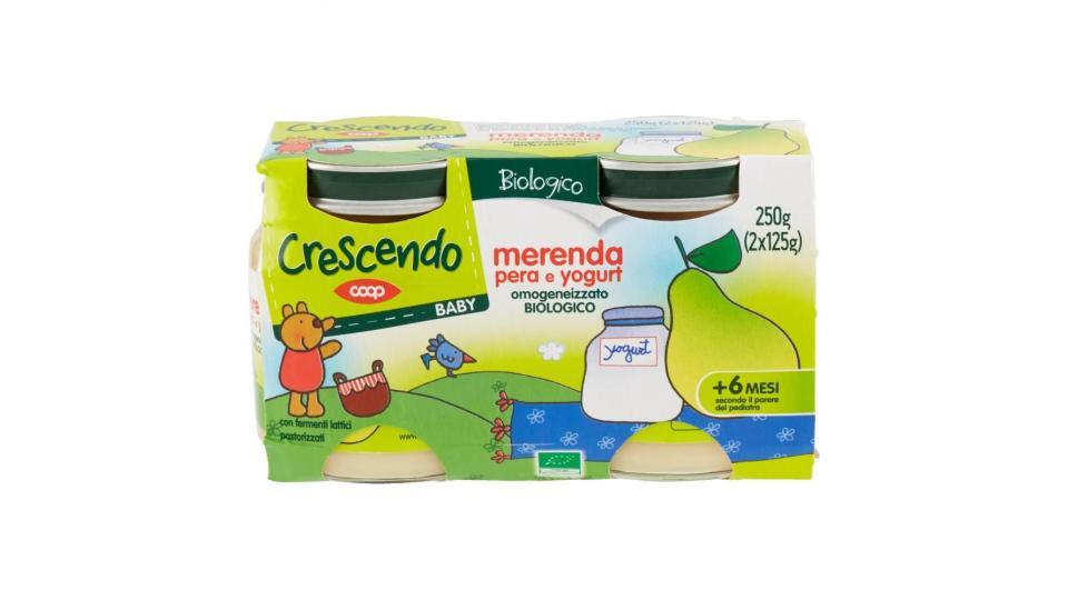 Merenda Pera E Yogurt Omogeneizzato Biologico