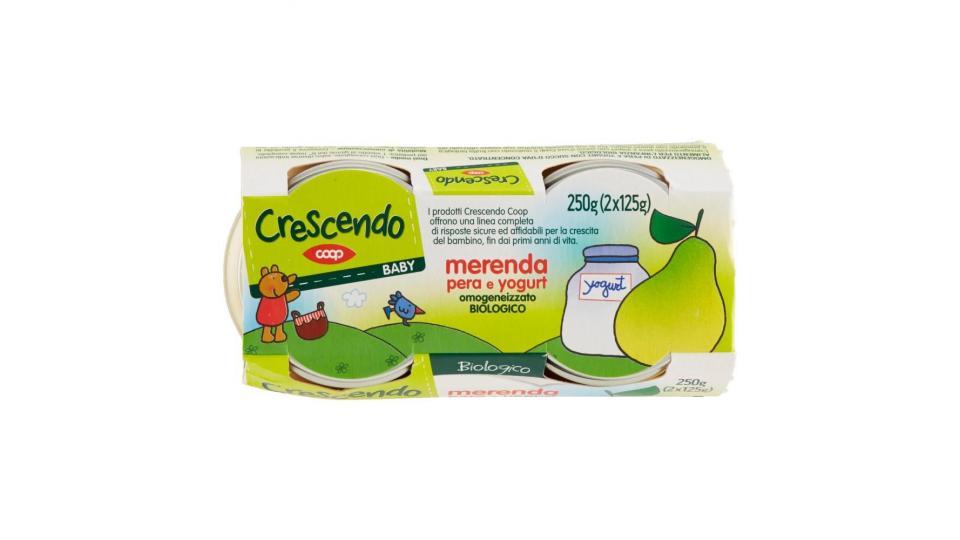 Merenda Pera E Yogurt Omogeneizzato Biologico