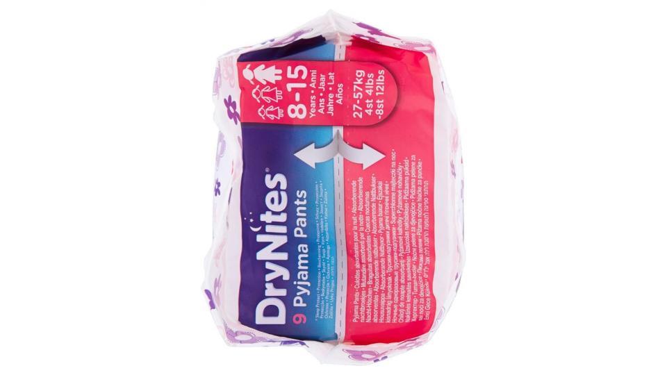 Drynites 9 Pyjama Pants 8-15 Anni Femmina