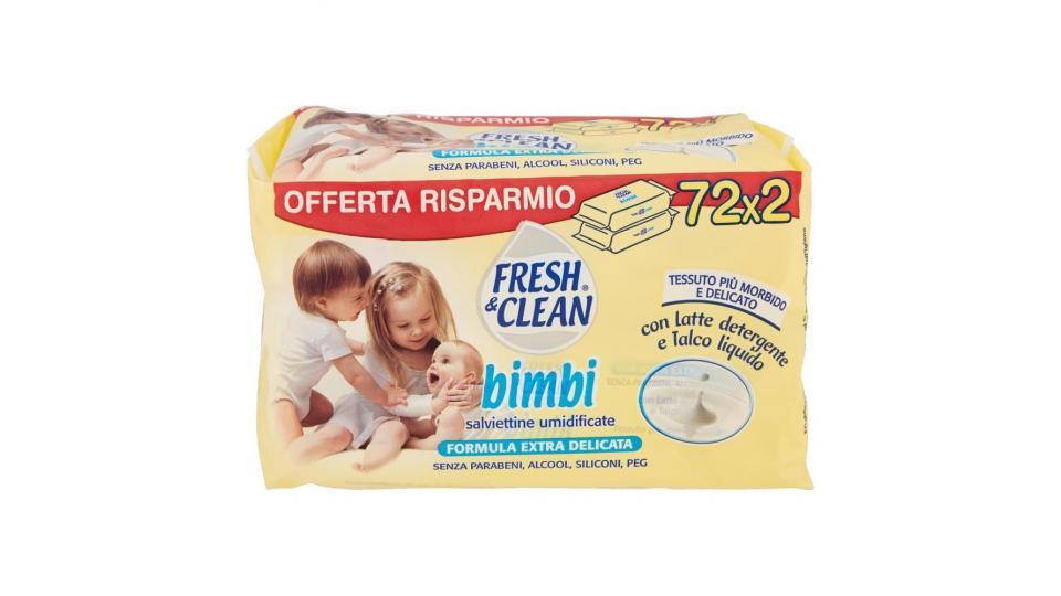 Fresh & Clean Bimbi Salviettine Umidificate 72