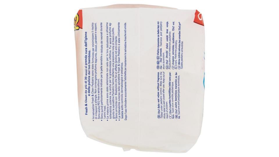 Fresh & Clean Pediatric Salviettine Umidificate 72