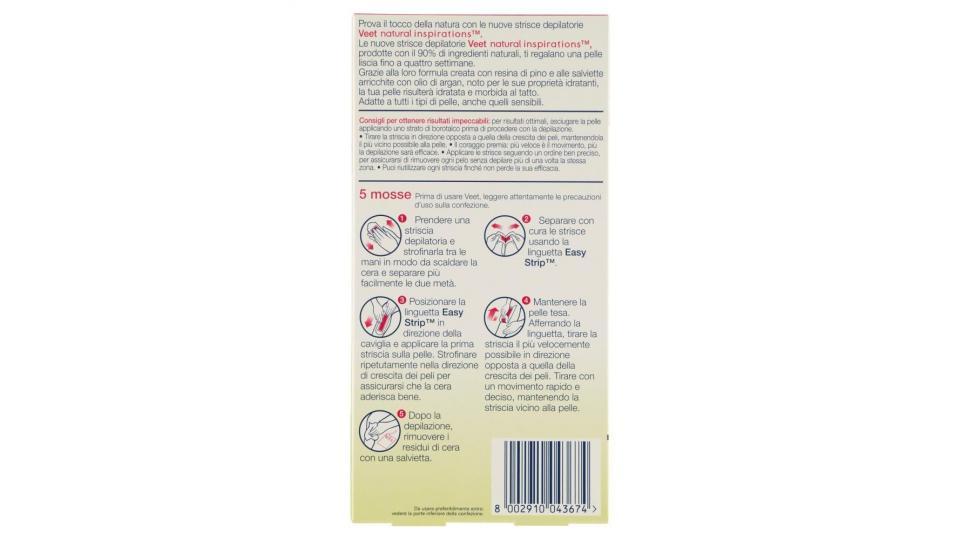 Veet Strisce Depilatorie Natural Inspirations Per Tutti I Tipi Di Pelle 16