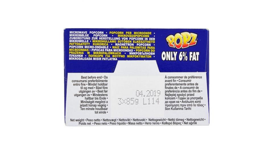 Popz Microwave Popcorn Only 6% Fat