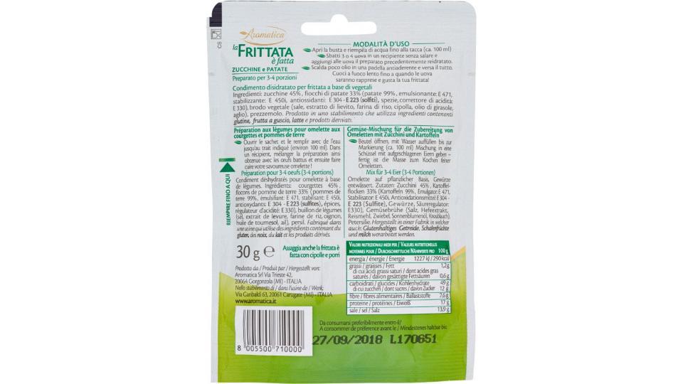 Aromatica, La frittata è fatta zucchine e patate