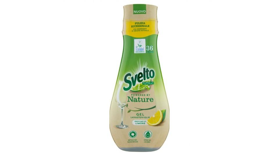 Svelto, Tutto in 1 Powered by Nature Gel Lavastoviglie Profumo di Limone