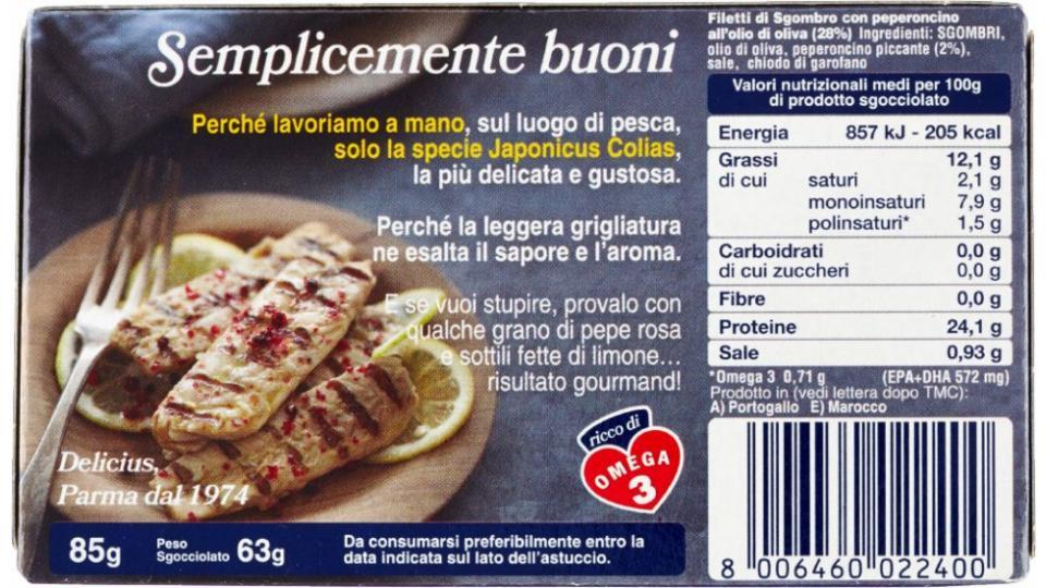 Delicius, filetti di sgombro piccante