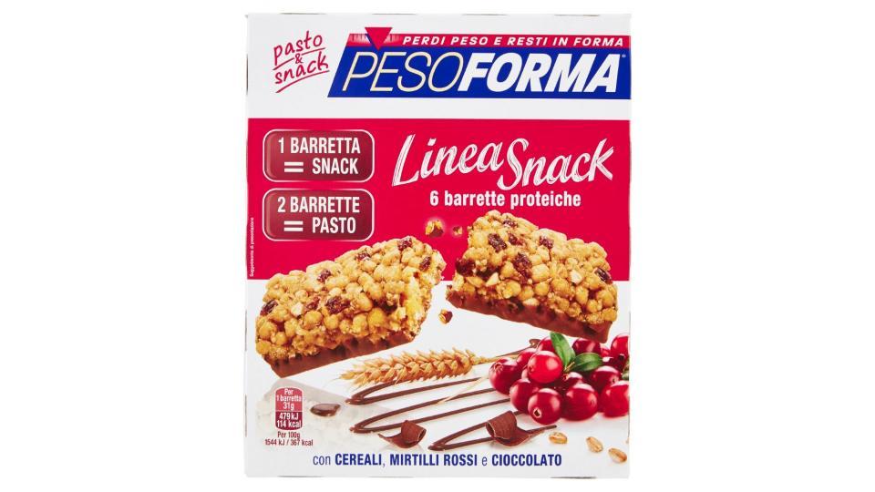 Pesoforma, Linea Snack con cereali mirtilli rossi e cioccolato