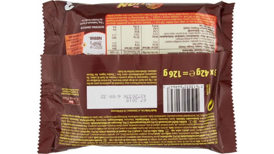 Lion, snack con wafer toffee e cereali ricoperti di cioccolato al latte