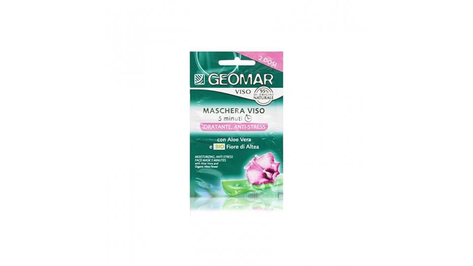 Geomar - Maschera Viso, Idratante, Anti-Stress, 2 x 7.5 ml