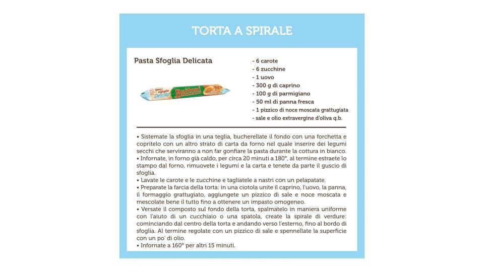 BUITONI LA SFOGLIA DELICATA Pasta sfoglia leggera fresca rotonda rotolo