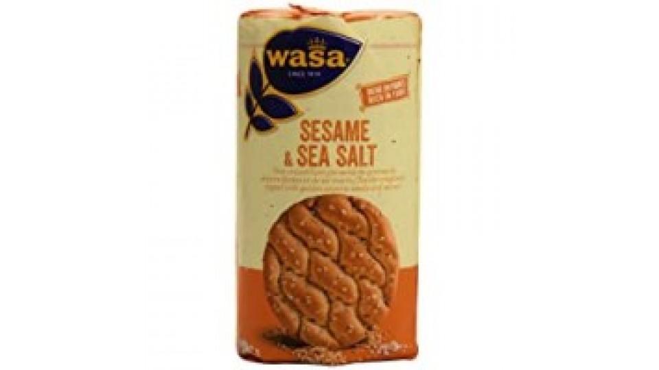Wasa Runda Sesame & Sea Salt, Pane Croccante con semi di sesamo e sale marino, Ricco di Fibre
