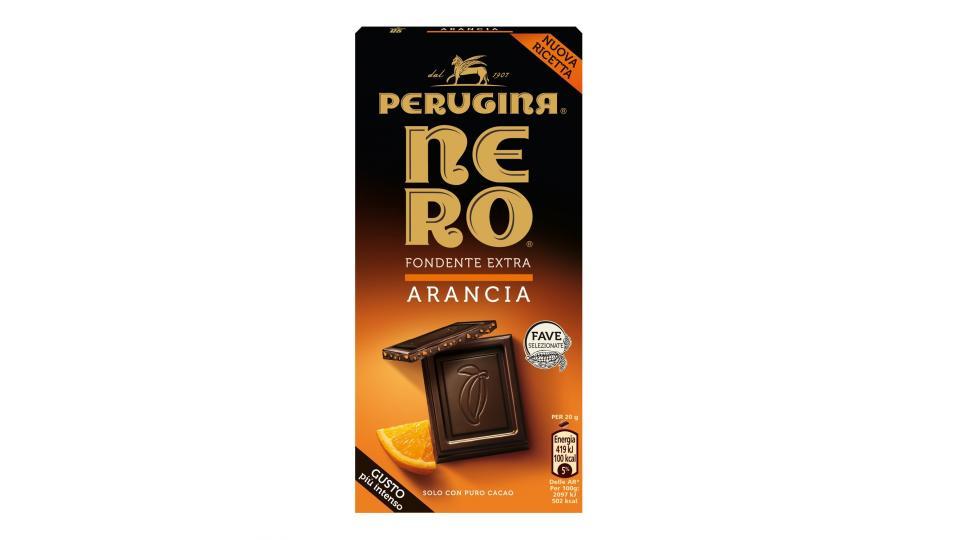 Nero Perugina Fondente Extra Arancia, Tavoletta di Cioccolato Fondente con Granella di Arancia