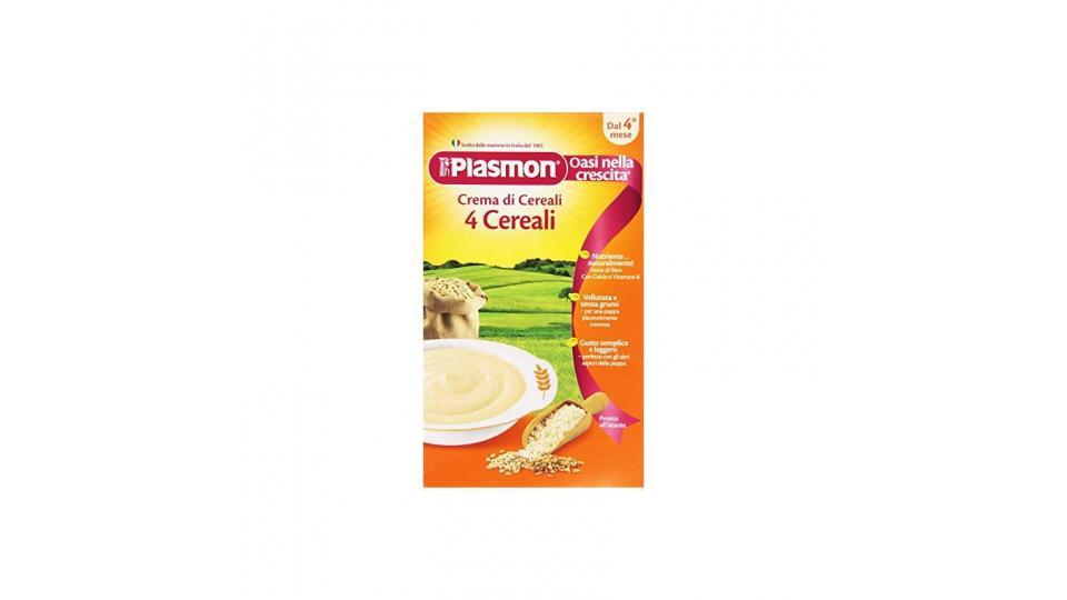Plasmon - Crema di cereali, 4 Cereali, Indicato dal 4⁰ Mese Compiuto