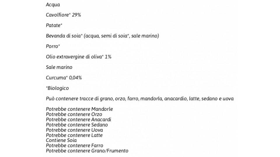 Vellutata con Cavolfiore e Curcuma Biologica