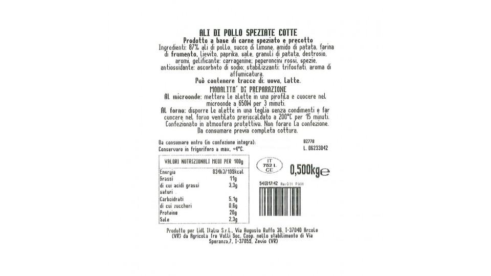Ali di Pollo Speziate Precotte