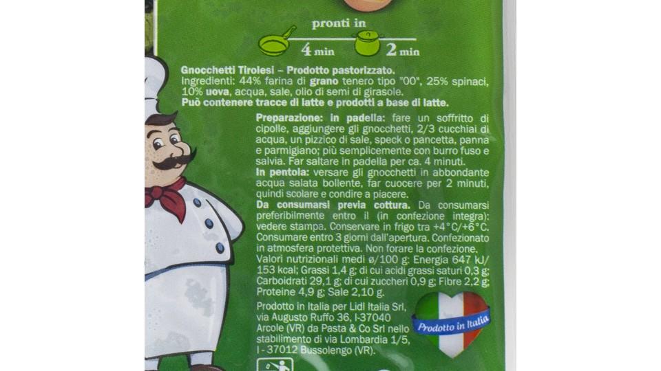Gnocchetti Tirolesi con Spinaci