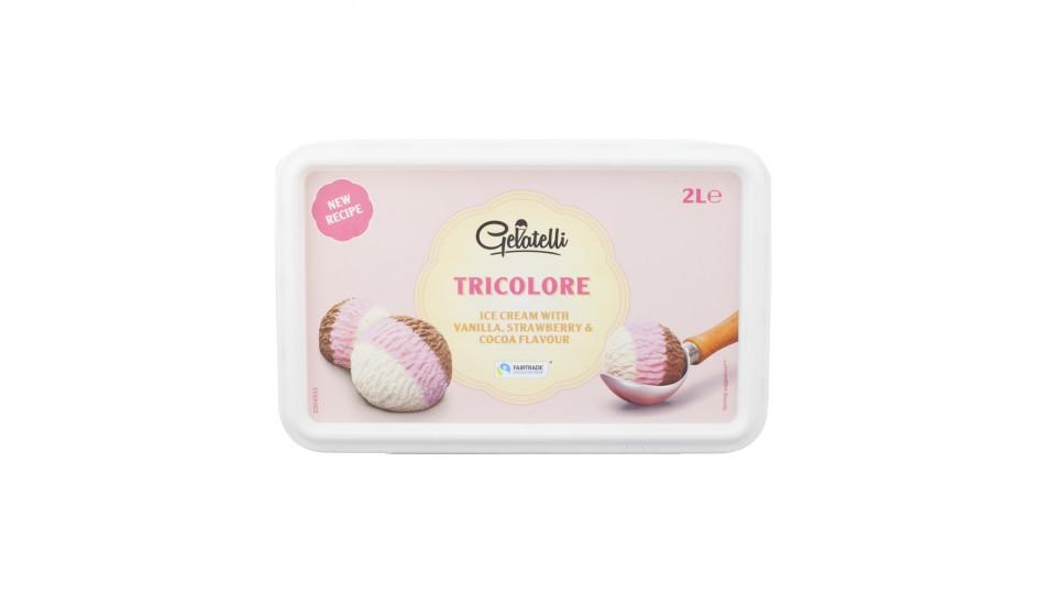 Gelato Tricolore Fragola, Vaniglia, Cioccolato