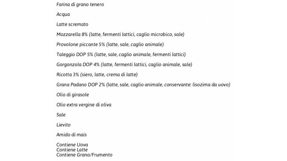 Pizza ai Formaggi Surgelata