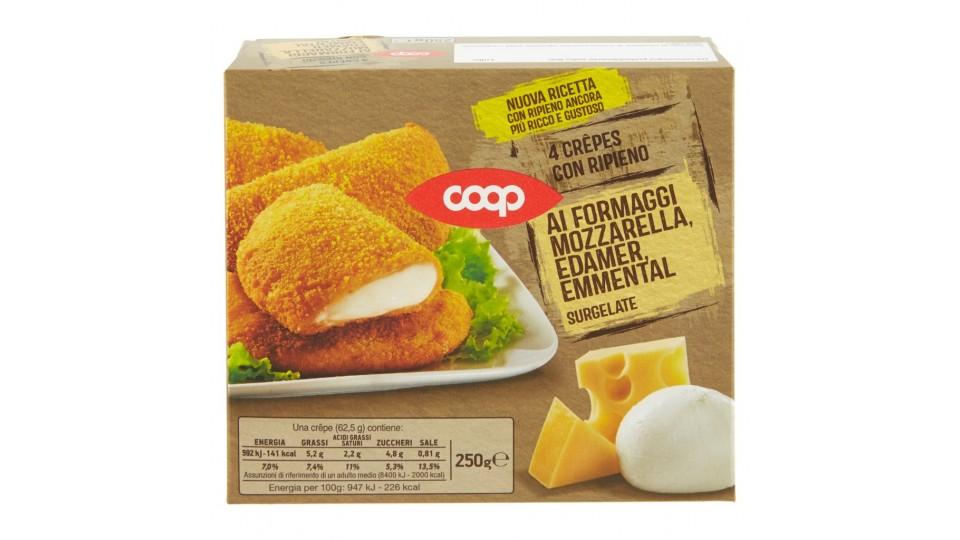 4 Crêpes con Ripieno ai Formaggi Mozzarella, Edamer, Emmental Surgelate 4 x 62,5 g