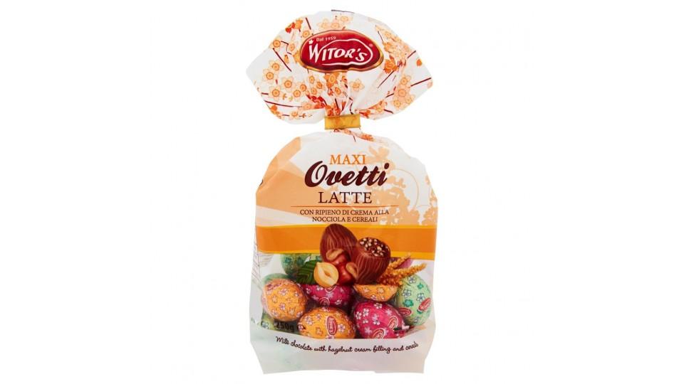 Maxi Ovetti Latte con Ripieno di Crema alla Nocciola e Cereali