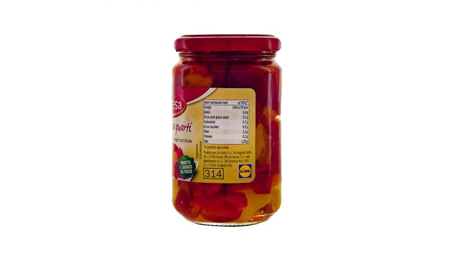 Peperoni a Quarti Rossi e Gialli in Agrodolce
