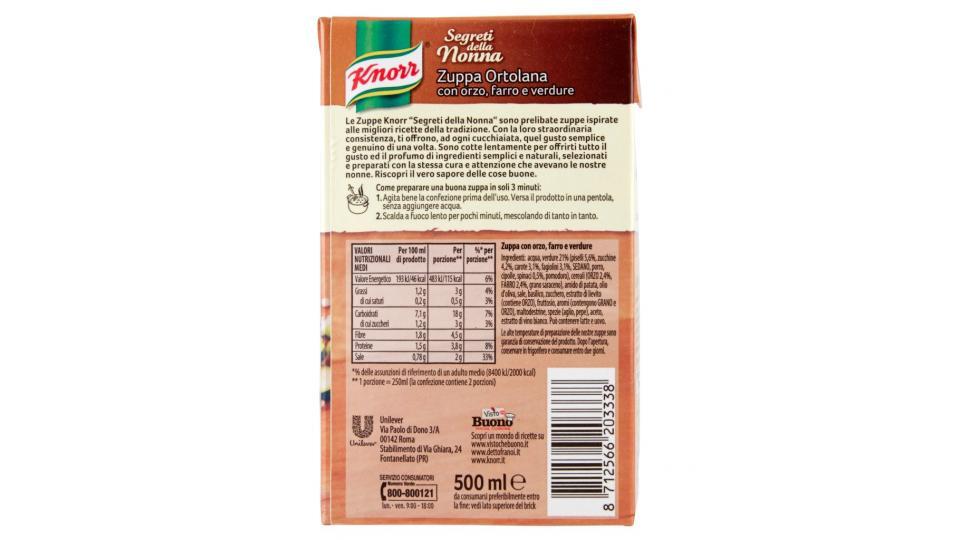 Knorr - Zuppa Ortolana, con Orzo, Farro e Verdure