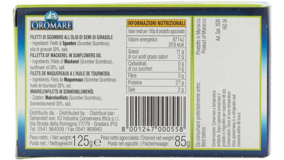 Filetti di Sgombro con Olio di Semi