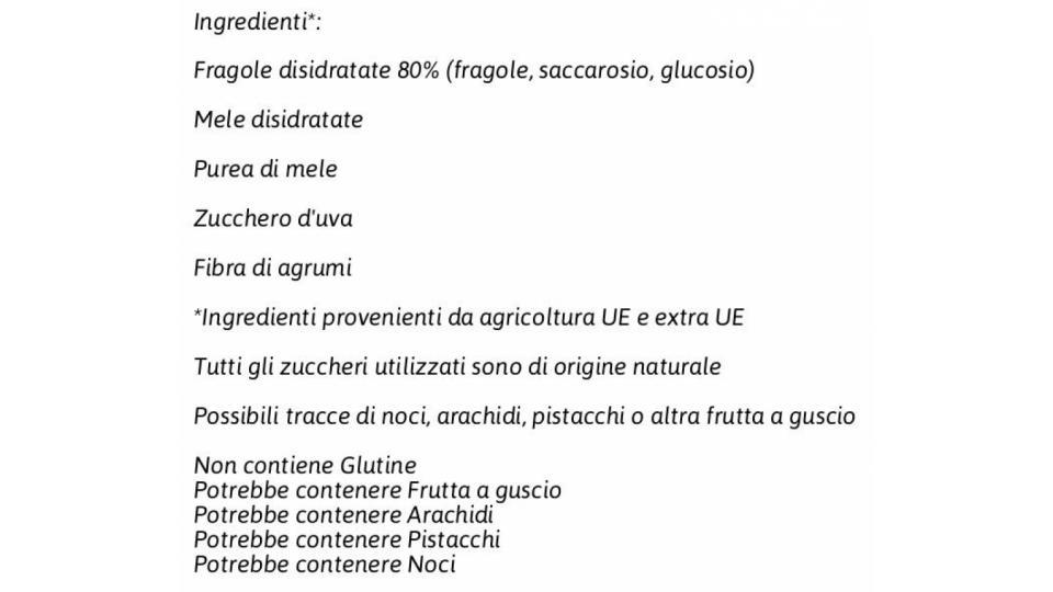 Fruit Fragola Morbido Snack di Frutta a Cubetti