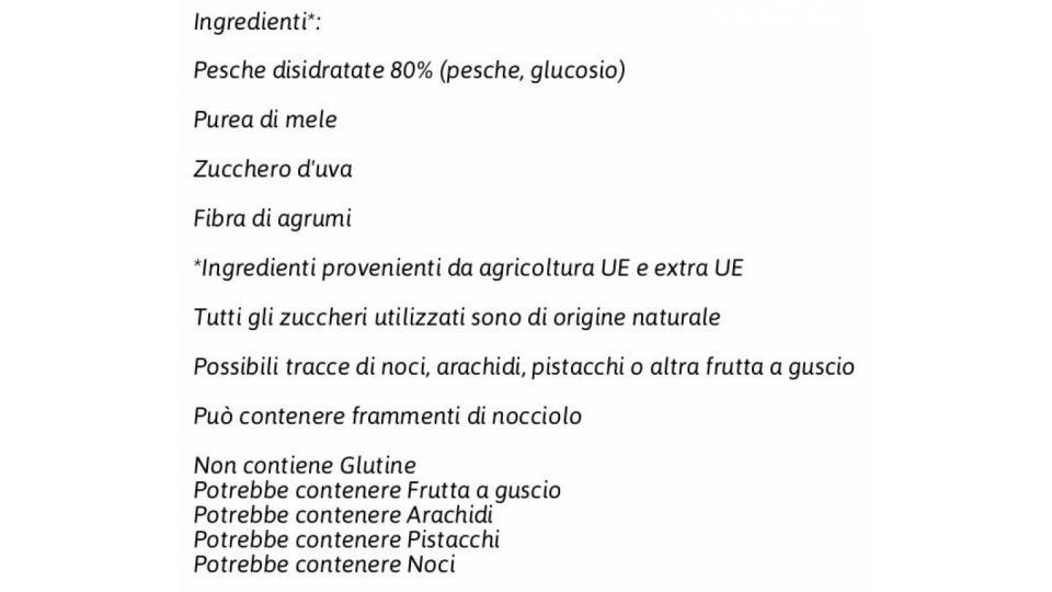 Fruit Pesca Morbido Snack di Frutta a Cubetti