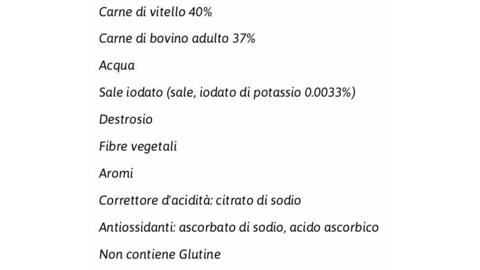 Salsiccette di Vitello con Bovino Adulto