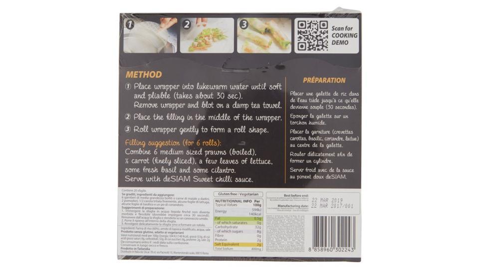 Thai Rice Paper Spring Roll Wrappers 20 Sheets