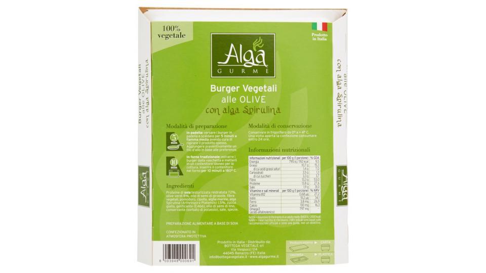 Burger Vegetali alle Olive con Alga Spirulina
