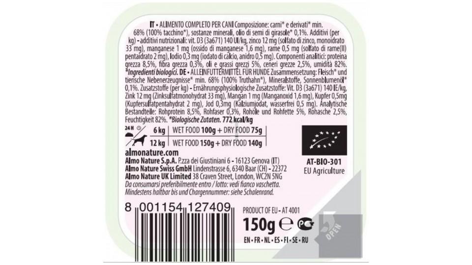 ALIMENTO CANE TACCHINO BIO