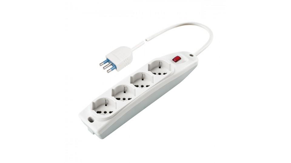 PRESA QUADRUPLA BIANCA CON