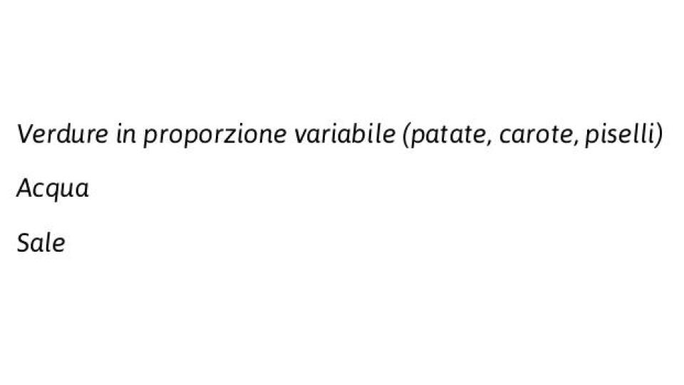 Verdure Miste Patate, Carote e Piselli