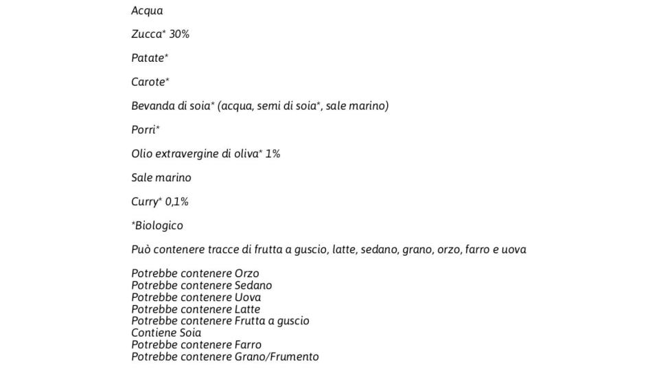 Vellutata con Zucca e Curry Biologica
