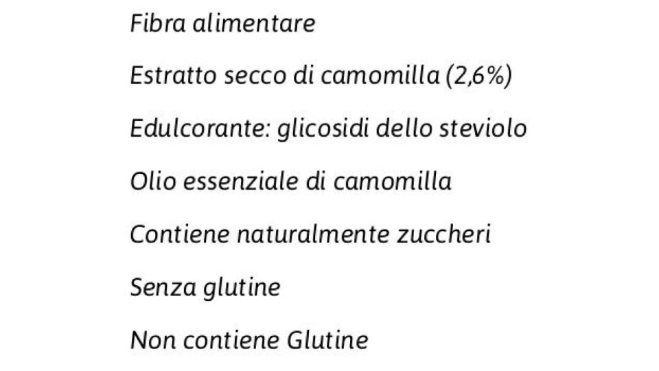 Con Estratto di Camomilla Solubile con Estratto di Stevia