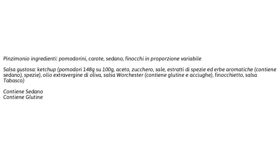 Condivivere Sedano, Pomodorini, Finocchio, Carota, Salsa Gustosa 350 g + Condimento 50 g