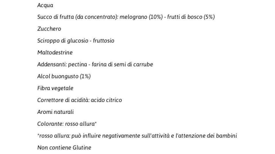 Sensofreddo il Sorbetto con Succo di Melograno e Frutti di Bosco