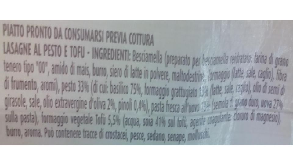 Viva la Mamma, Lasagne al Pesto e Tofu Linea Vegetariana