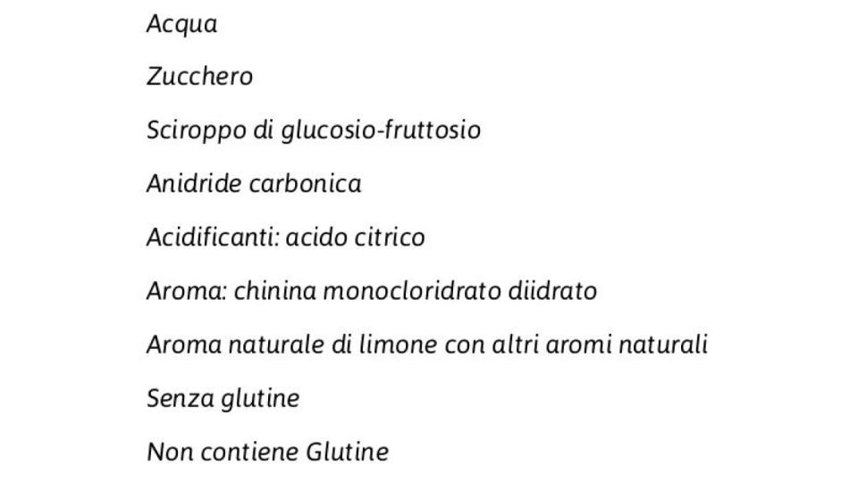 Bibita Gassata, Acqua Tonica